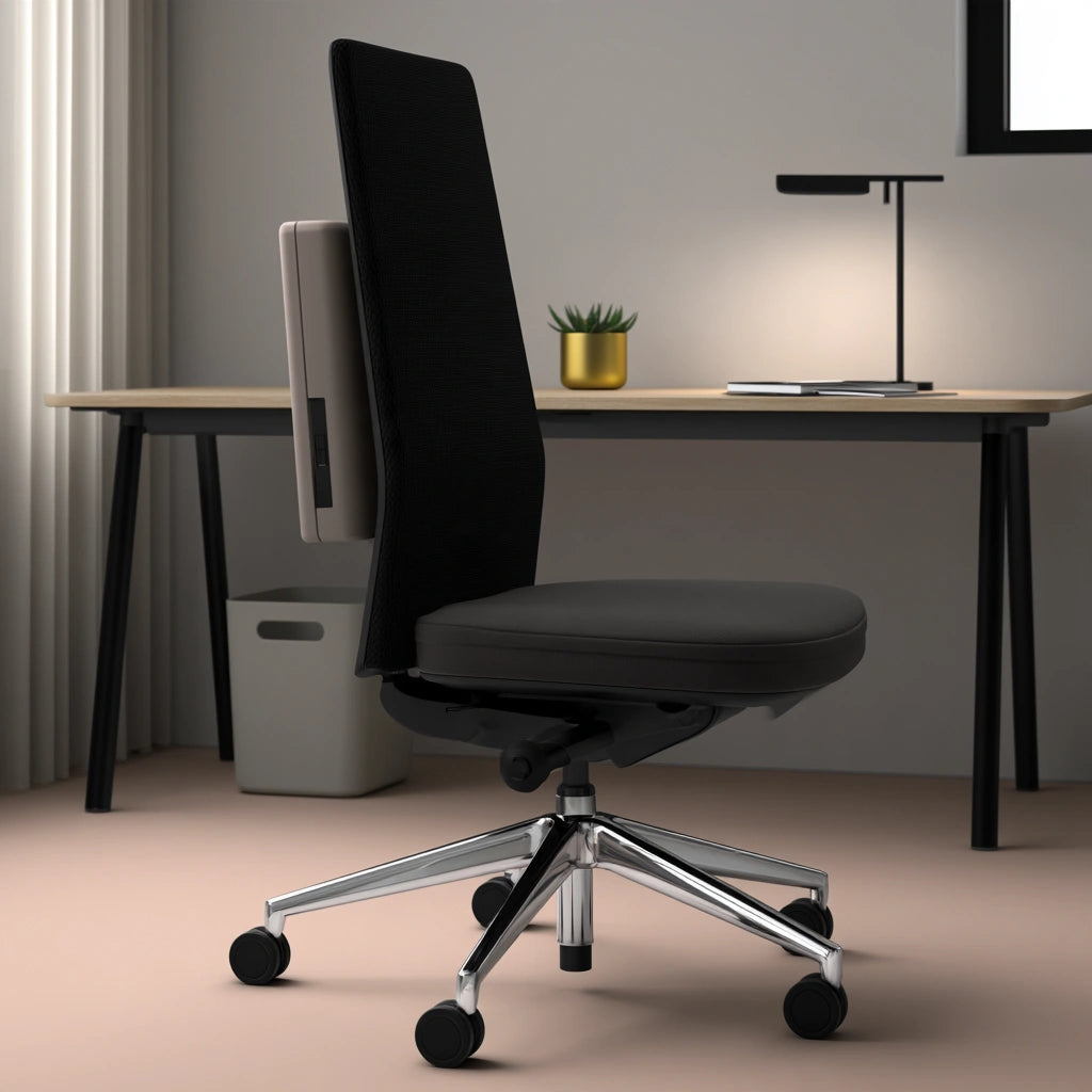 Ergonomische bureaustoel met ademende netbekleding, kleur zwart