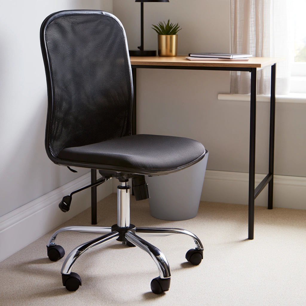 Ergonomische bureaustoel met ademende netbekleding, kleur zwart