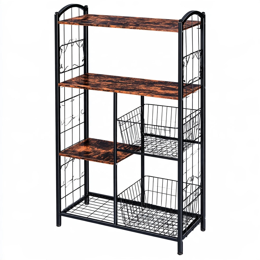 Keukenrek van hout, kleur zwart