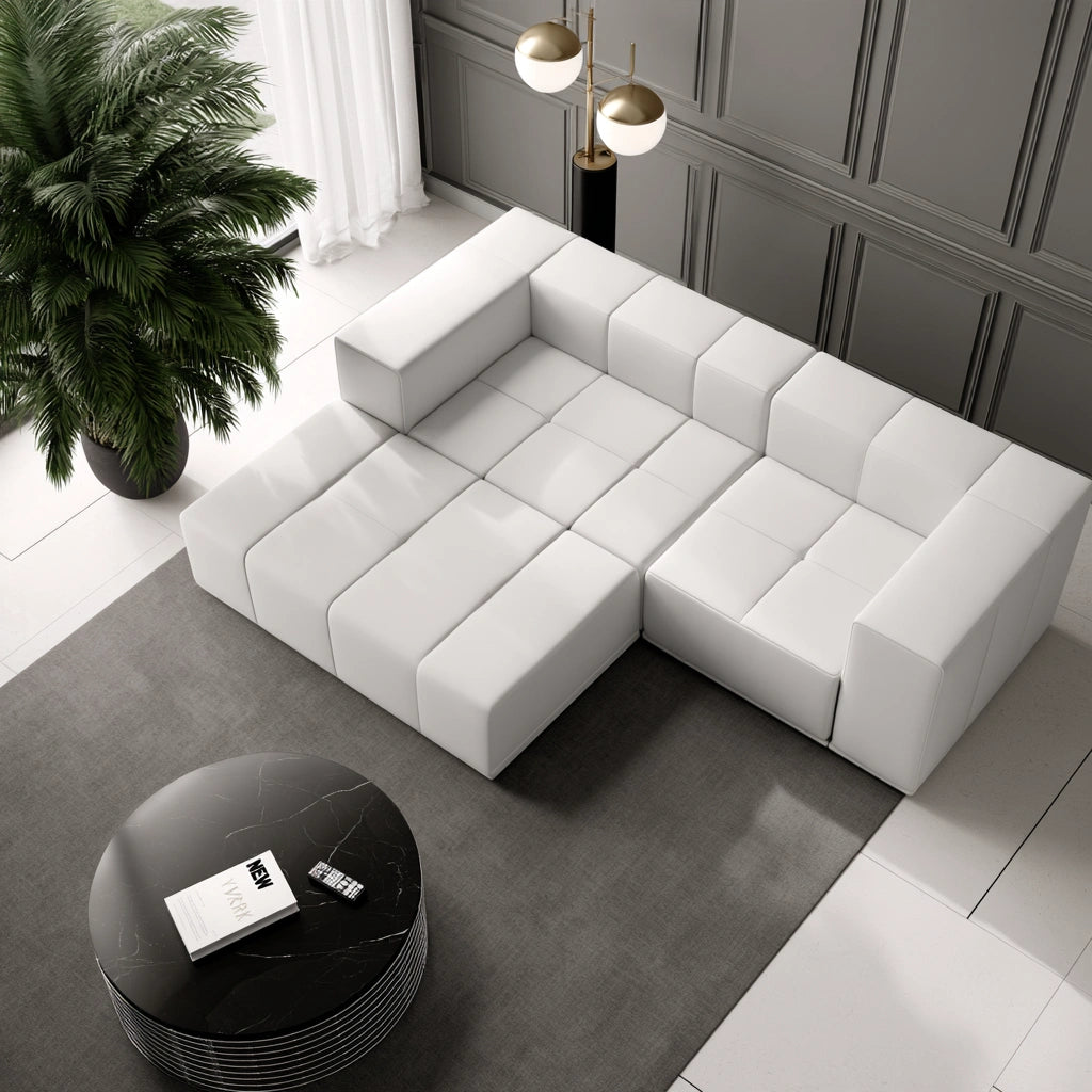 Modulaire hoekbank, kleur wit
