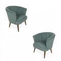 Accentfauteuil met fluwelen bekleding, kleur petrolblauw